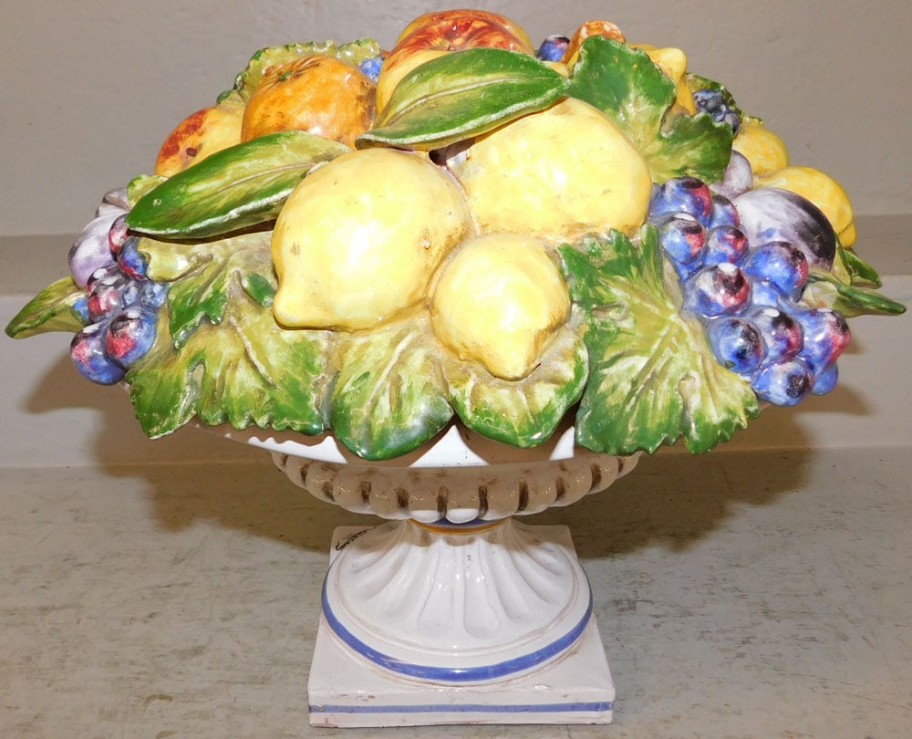 Painted Porcelain Fruit Urn Form Centerpiece (1 of 5)