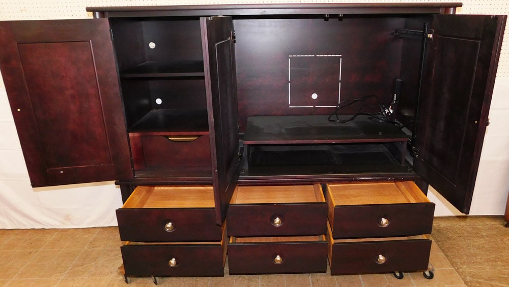 Two Piece Cherry Modern Cabinet - 2