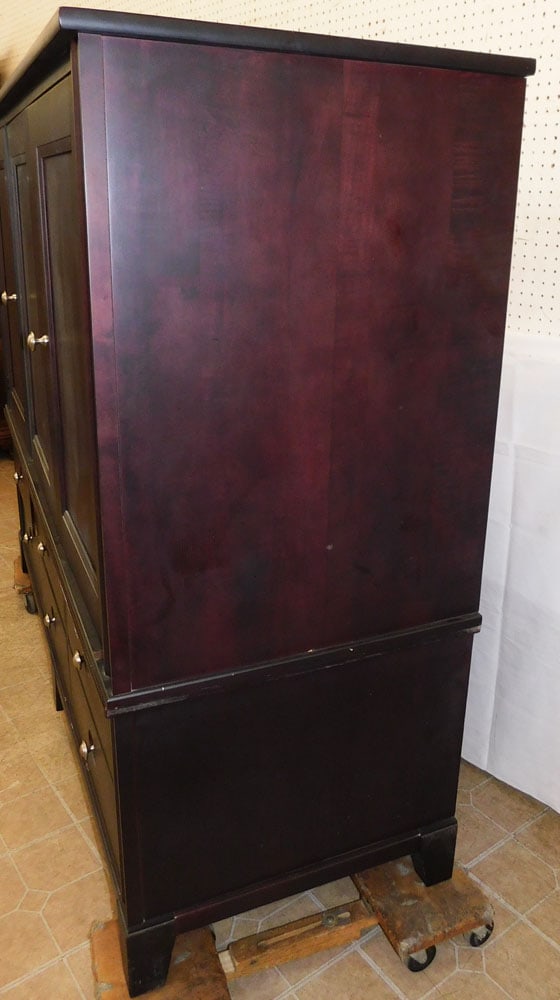 Two Piece Cherry Modern Cabinet - 5