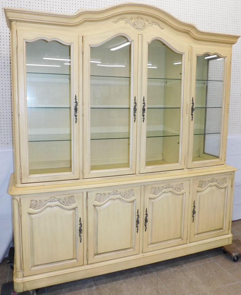 Painted Two Piece Glass Door Breakfront by White Furniture Co. (1 of 9)