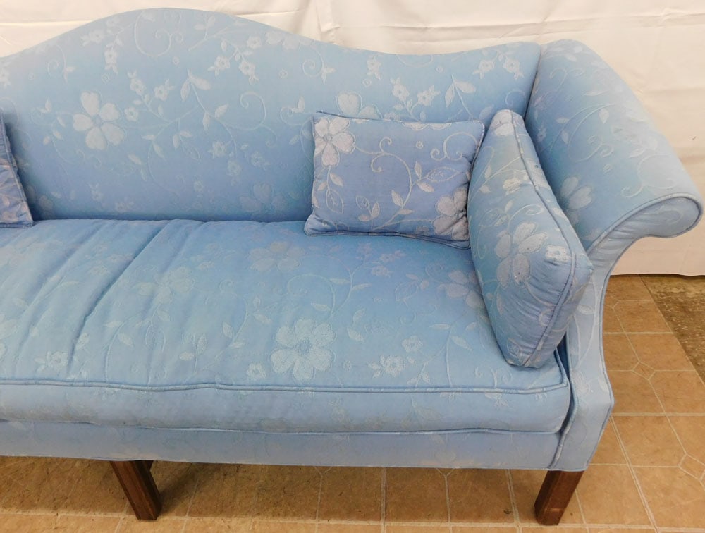 Upholstered Camel Back Chippendale Style Sofa  - 3