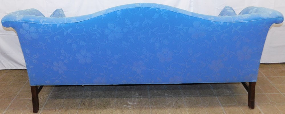 Upholstered Camel Back Chippendale Style Sofa  - 6