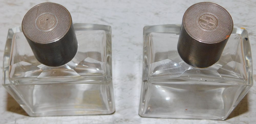 Two Sterling Top Perfume Bottles - 2