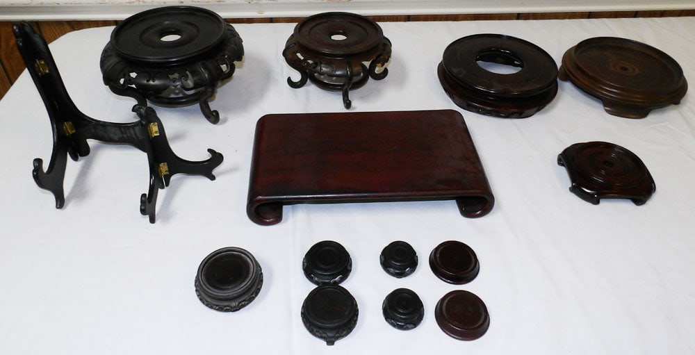 Lot of Oriental Teak Wood Stands (1 of 4)
