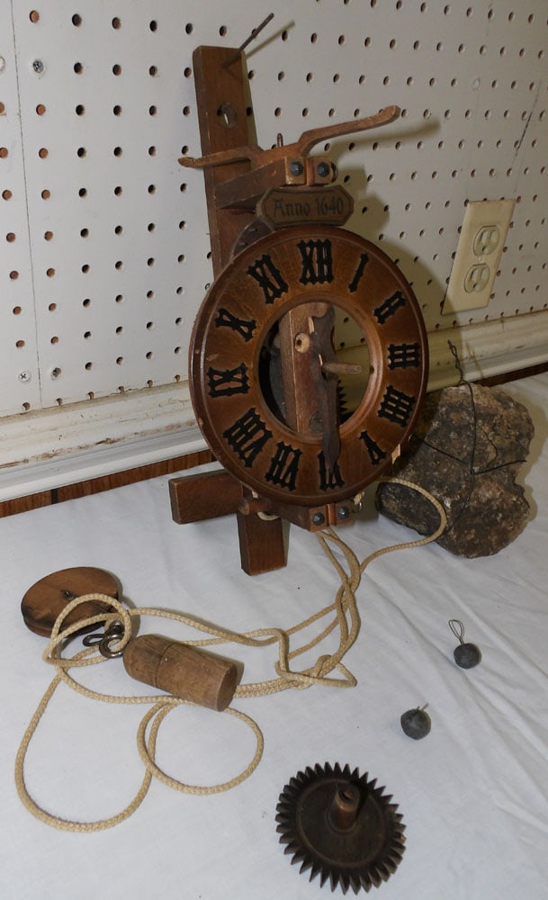 Wooden Open Escapement Clock with Weights - 2