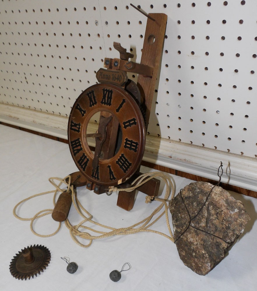 Wooden Open Escapement Clock with Weights - 3