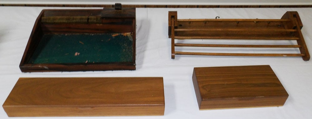 Lot of Walnut Boxes & Oak Tie Rack (1 of 7)