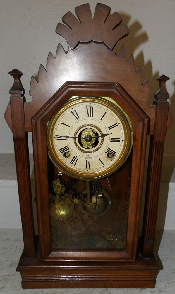 Antique Walnut Victorian Kitchen Clock (1 of 5)
