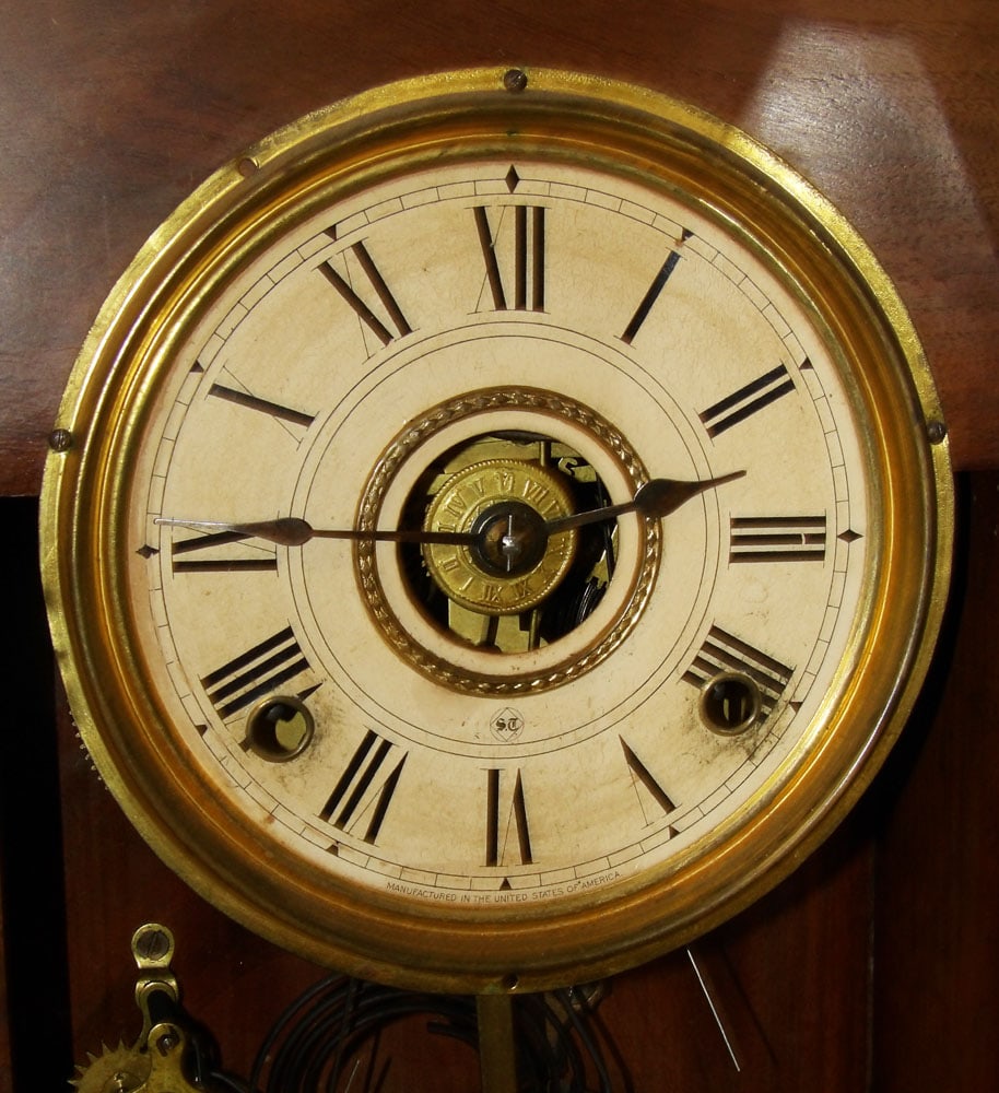Antique Walnut Victorian Kitchen Clock - 3