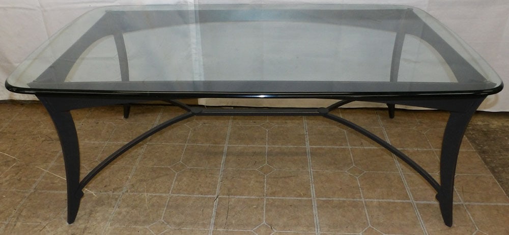 Modern Glass Top Metal Base Coffee Table (1 of 4)