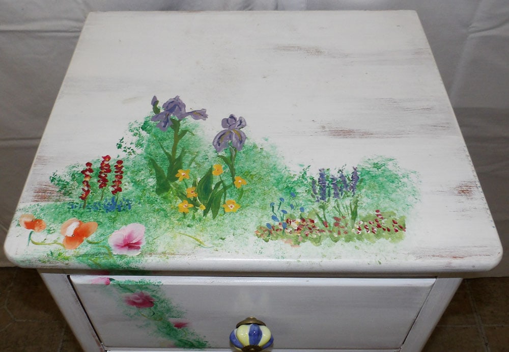 Painted Three Drawer Night Stand - 2