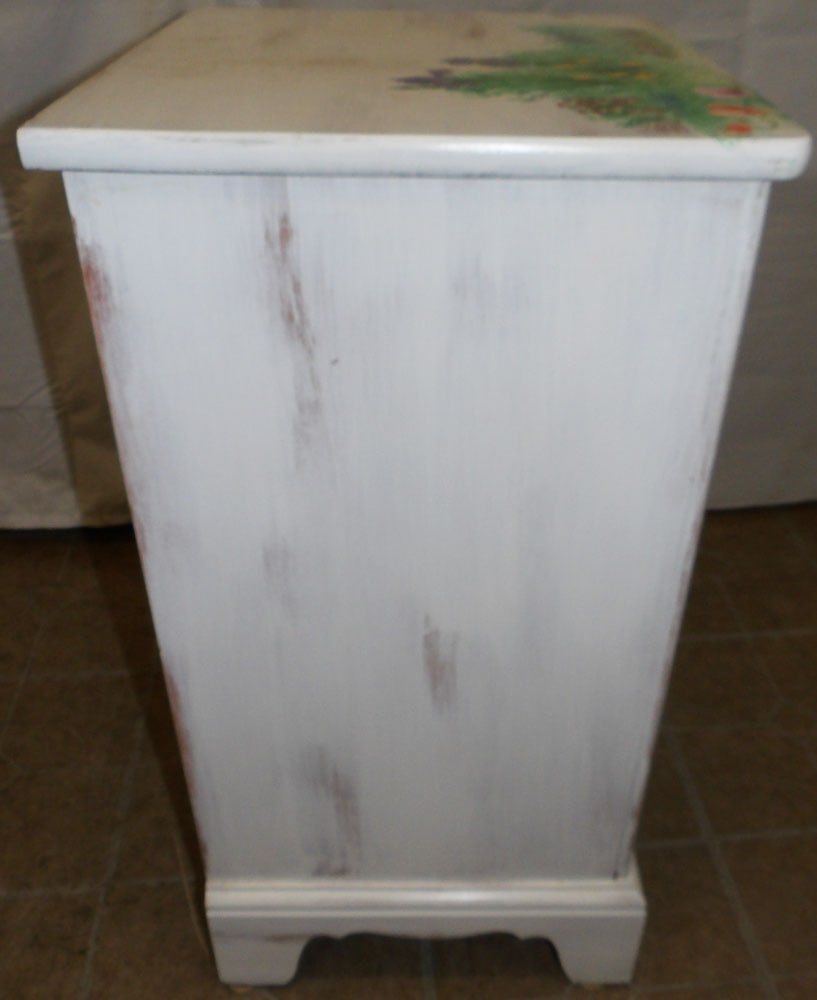 Painted Three Drawer Night Stand - 5