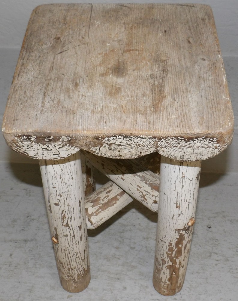 Painted Pine Stool - 2