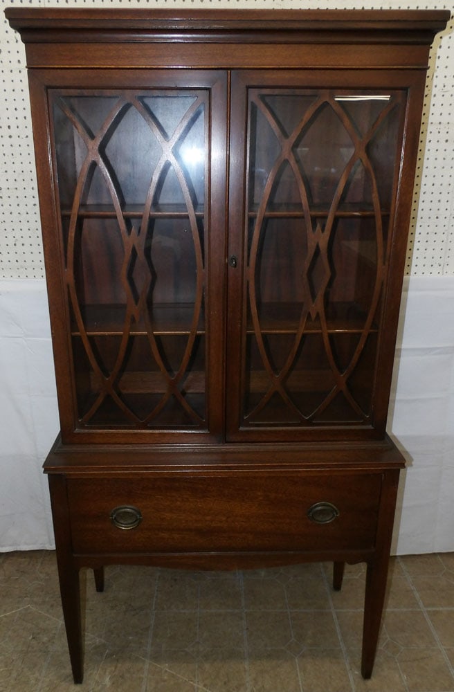 Mahogany Glass Door China Cabinet (1 of 7)