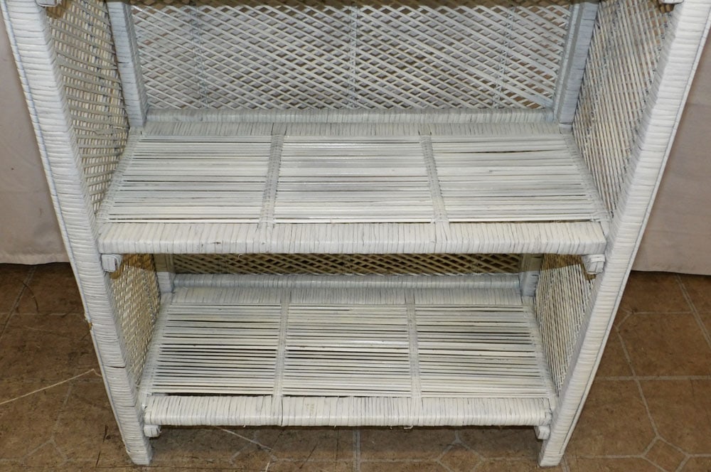 Painted Rattan Shelf - 2