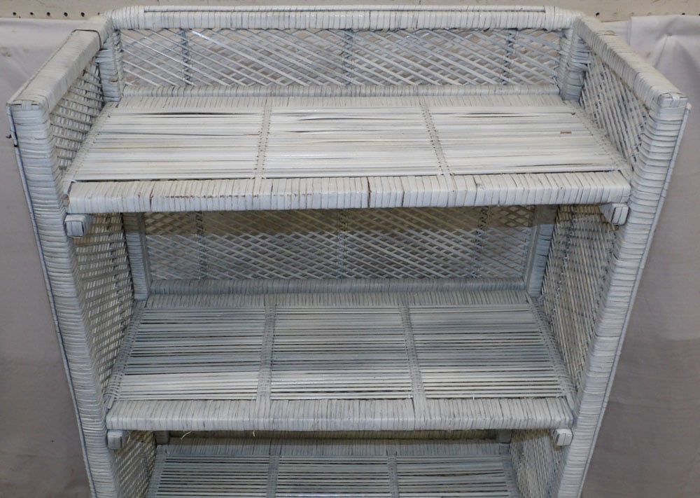 Painted Rattan Shelf - 3