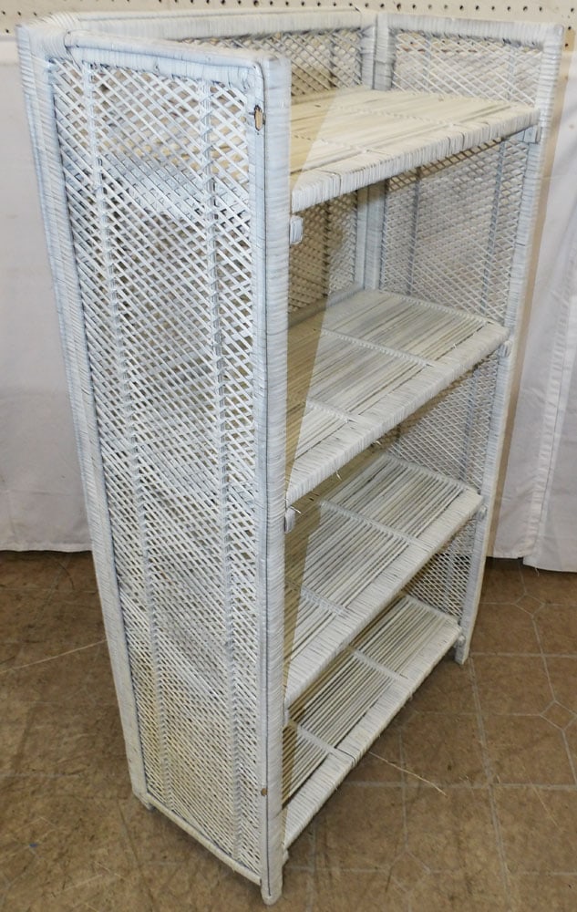 Painted Rattan Shelf - 4