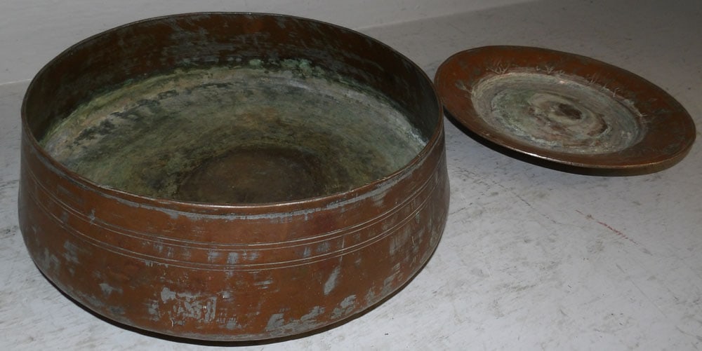 Two Antique Copper Bowls - 2