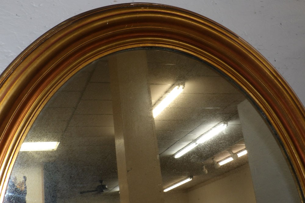 Gilded Frame Oval Mirror - 2