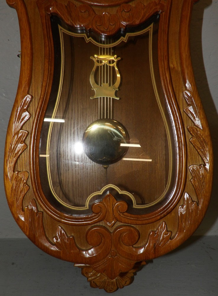Carved Oak Decorative Wall Clock - 3