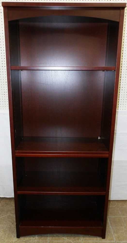 Modern Cherry Open Bookshelf: Modern Cherry Open Bookshelf . 75" H 32" W 15" D "ALL DESCRIPTIONS AND ANY CONDITION STATEMENT GIVEN BY LANGSTON AUCTION GALLERY ARE STRICTLY OPINIONS AND LANGSTON'S SHALL HAVE NO RESPONSIBILITY FOR