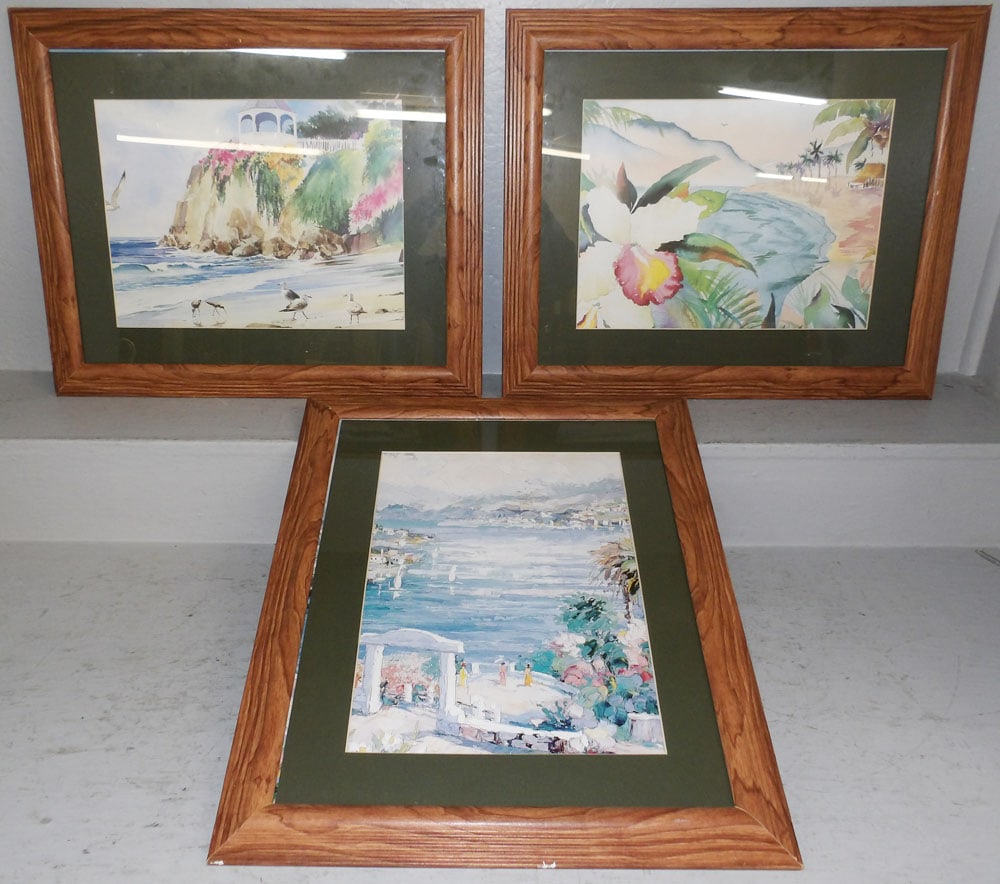 Three Framed Prints: Three Framed Prints . Up to 23 1/4" x 19 1/2" "ALL DESCRIPTIONS AND ANY CONDITION STATEMENT GIVEN BY LANGSTON AUCTION GALLERY ARE STRICTLY OPINIONS AND LANGSTON'S SHALL HAVE NO RESPONSIBILITY FOR ERRO