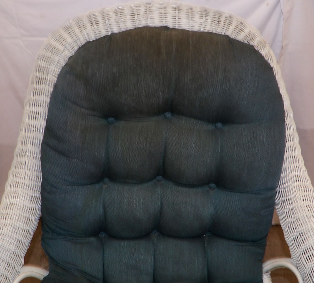 Painted Wicker Arm Chair - 3