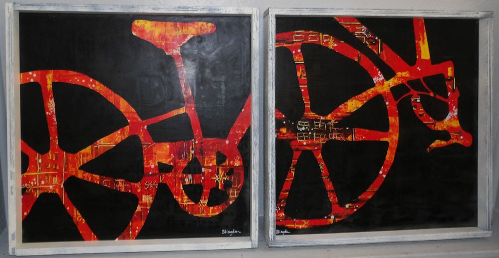 Two Framed Prints: Two Framed Prints . Up to 25 1/2" x 25" "ALL DESCRIPTIONS AND ANY CONDITION STATEMENT GIVEN BY LANGSTON AUCTION GALLERY ARE STRICTLY OPINIONS AND LANGSTON'S SHALL HAVE NO RESPONSIBILITY FOR ERRORS OR 