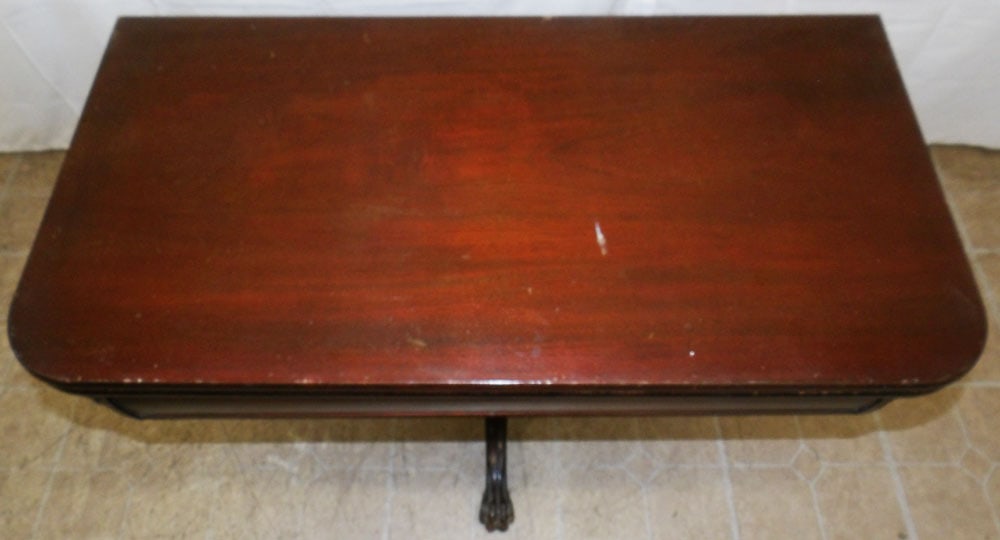 Mahogany Fold Over Top Game Table - 2