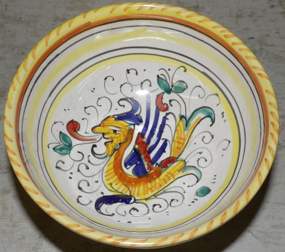 Polychrome Decorated Dessert Set - 4