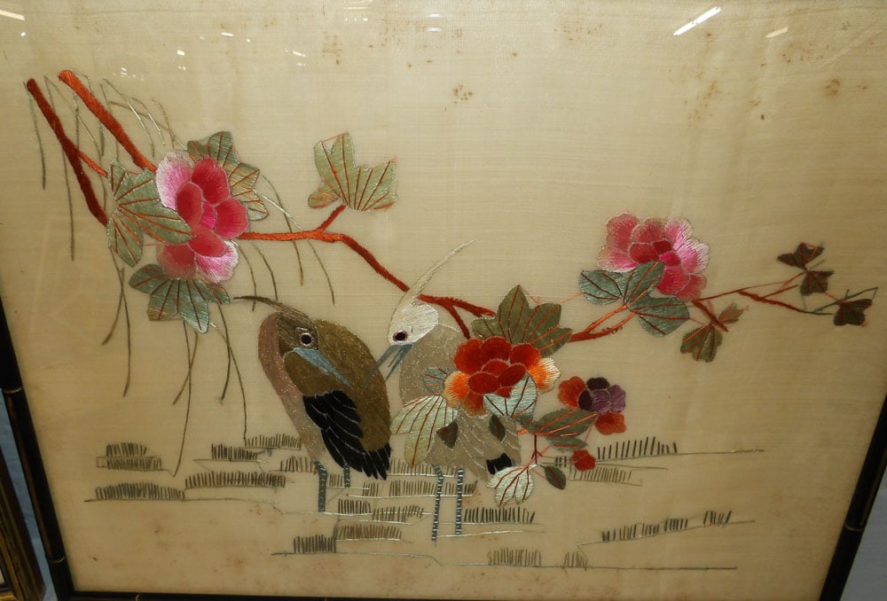 Two Framed Oriental Embroideries - 2
