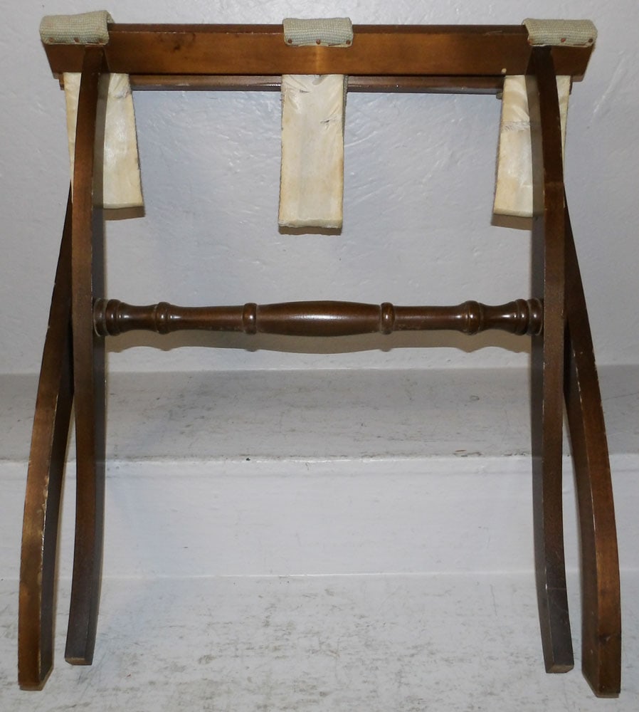Cherry & Needlepoint Luggage Rack - 4