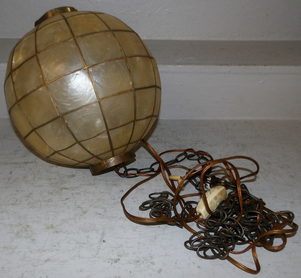 Vintage Capiz Shell Ceiling Chandelier (1 of 3)