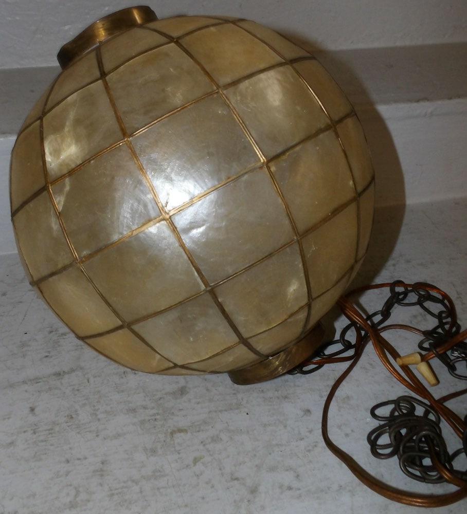 Vintage Capiz Shell Ceiling Chandelier - 2