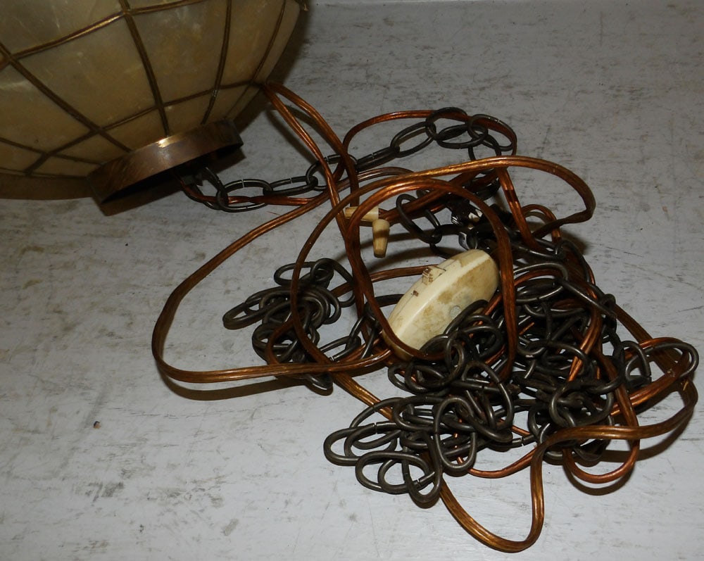 Vintage Capiz Shell Ceiling Chandelier - 3