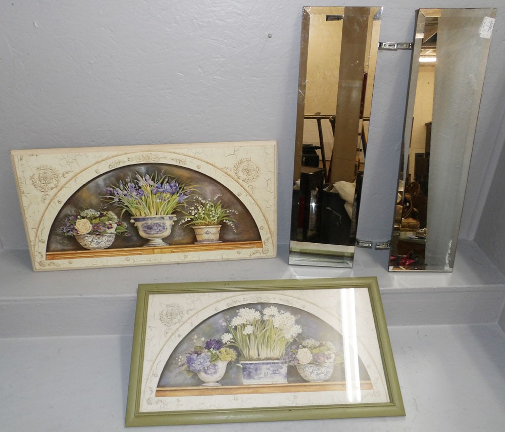 Painted Panel, Framed Print, & Two Mirrors (1 of 5)