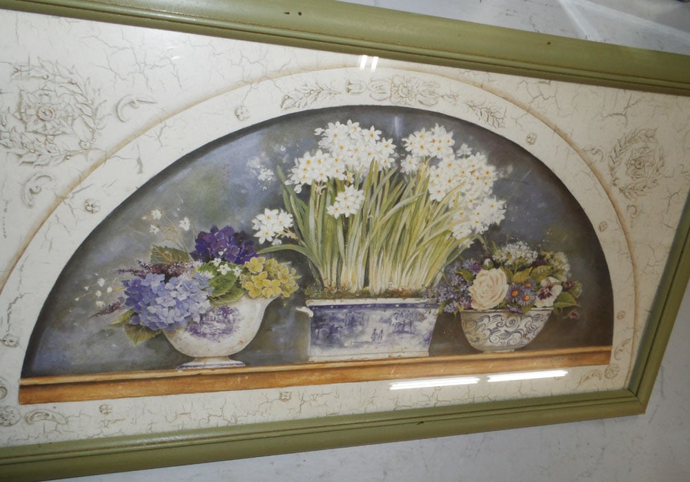 Painted Panel, Framed Print, & Two Mirrors - 2