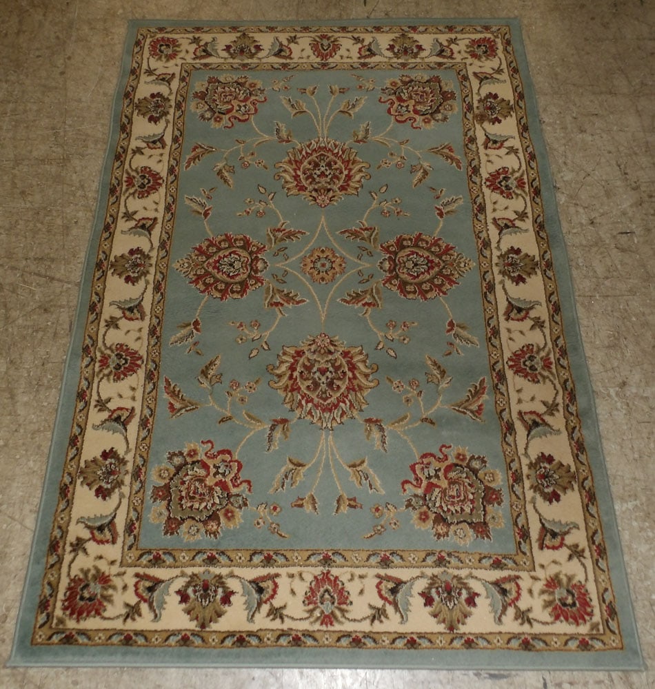 3' 11" x 6' Machine Made Rug: 3' 11" x 6' Machine Made Rug. "ALL DESCRIPTIONS AND ANY CONDITION STATEMENT GIVEN BY LANGSTON AUCTION GALLERY ARE STRICTLY OPINIONS AND LANGSTON'S SHALL HAVE NO RESPONSIBILITY FOR ERRORS OR