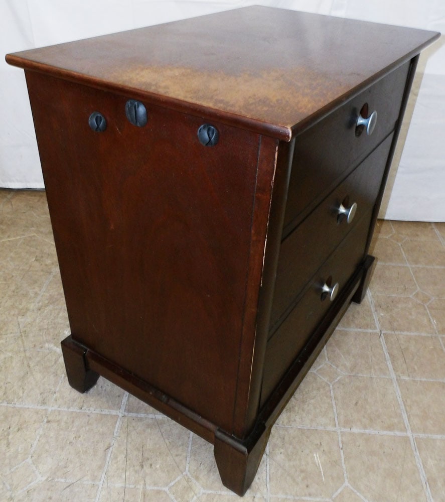 Modern Cherry Three Drawer Night Stand - 5