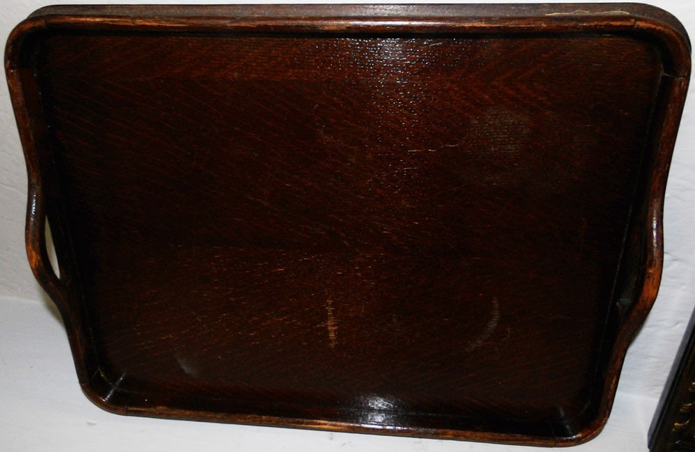 Two Antique Oak Trays - 2