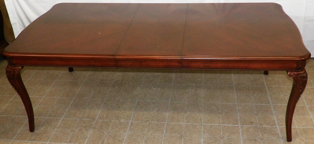 Cherry Inlaid Dining Table with One Leaf (1 of 5)