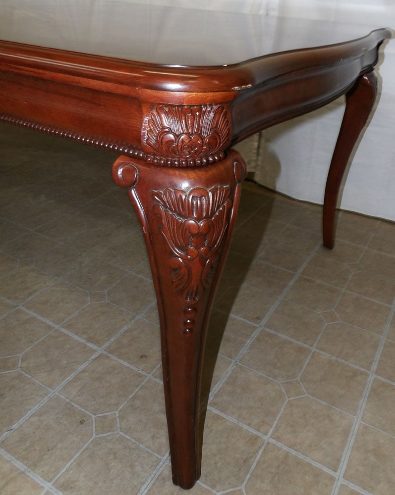 Cherry Inlaid Dining Table with One Leaf - 3