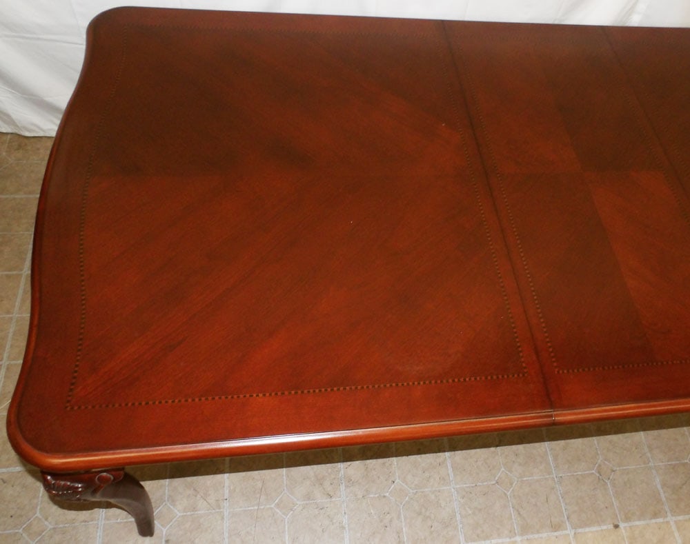 Cherry Inlaid Dining Table with One Leaf - 4