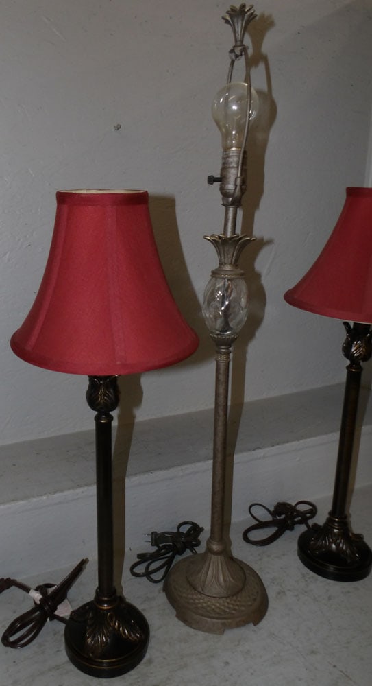 Three Painted Metal Lamps - 2