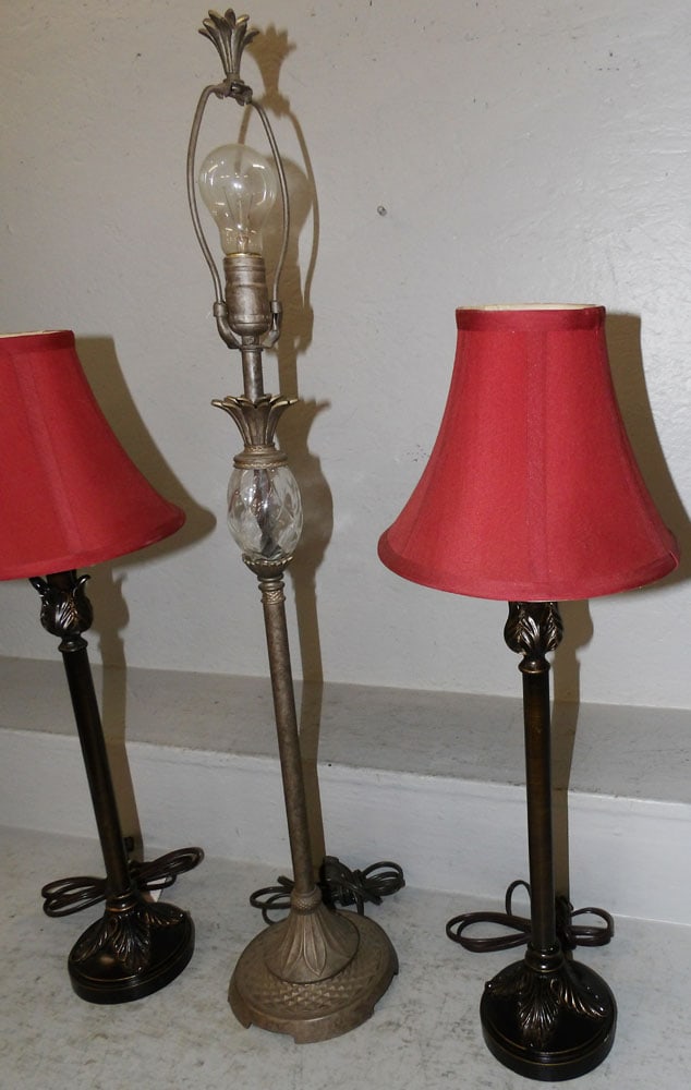 Three Painted Metal Lamps - 3