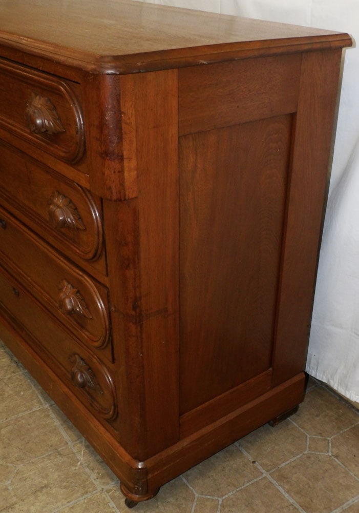 Antique Walnut Four Drawer Chest - 4