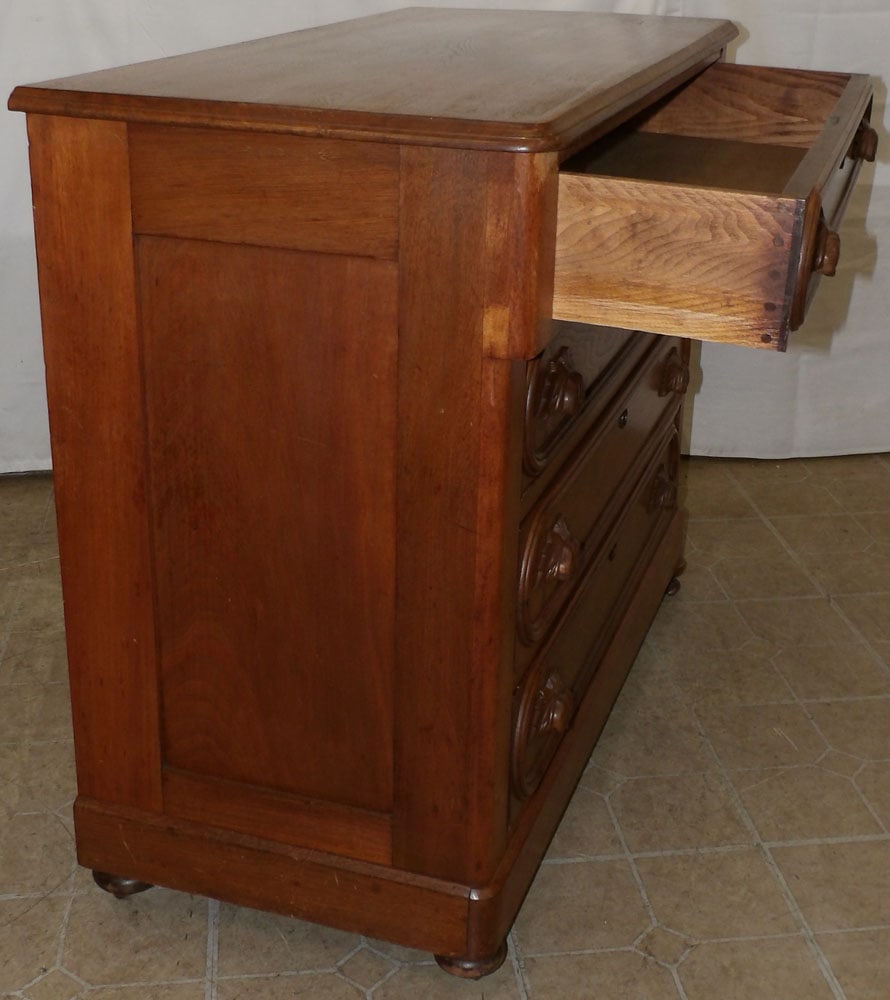 Antique Walnut Four Drawer Chest - 5