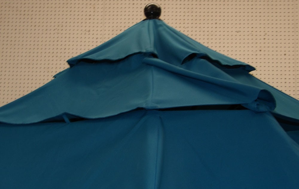 Large Umbrella with Painted Cast Iron Base - 2