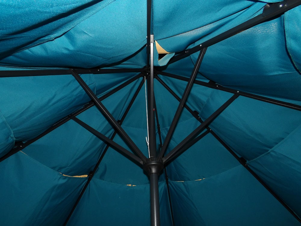 Large Umbrella with Painted Cast Iron Base - 3