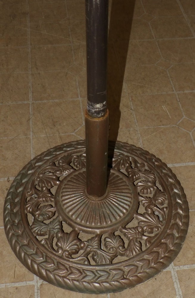 Large Umbrella with Painted Cast Iron Base - 6